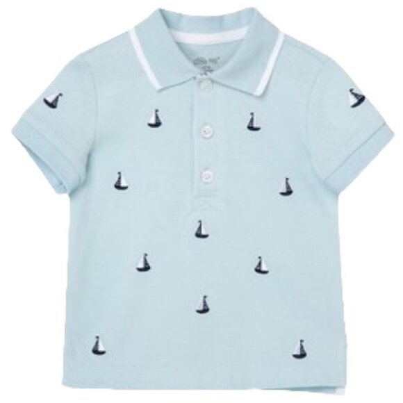 NEW Little Me Sailboat Polo Shirt Babies 12M Nordstrom Collared NWOT Blue Top‎ - Picture 11 of 11